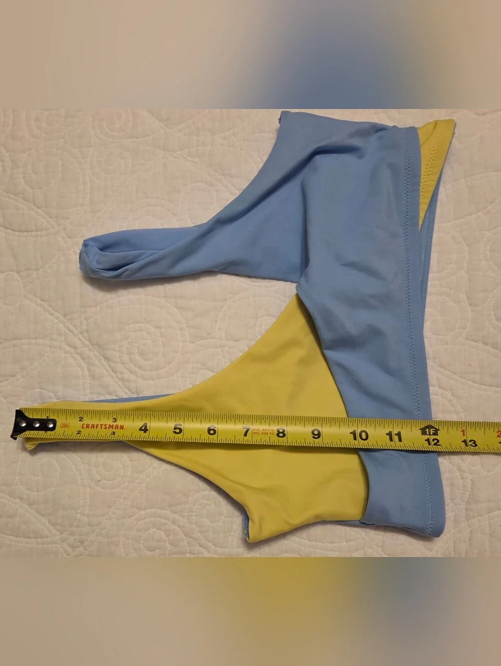 Fabletics Light Blue and Yellow Reversible Sports Bralette. Size XS